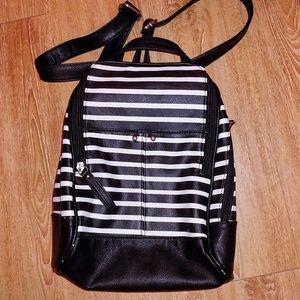 Striped mini backpack